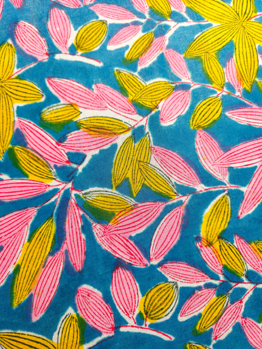 Multicolour Leaves Floral Embroidery Hoop – Upcycled Fabric | Multiple Sizes