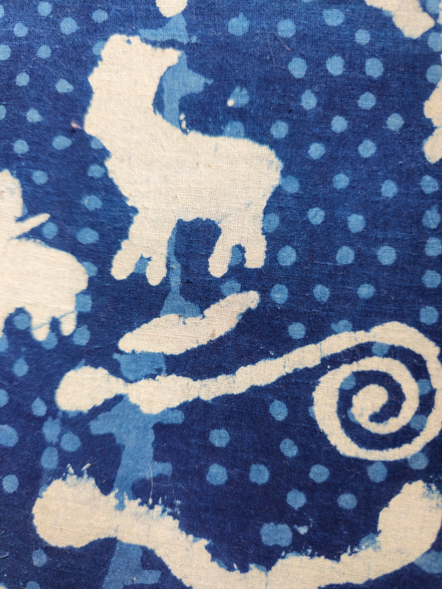 Indigo Blue Dabu Print Embroidery Hoop – Upcycled Fabric | Multiple Sizes