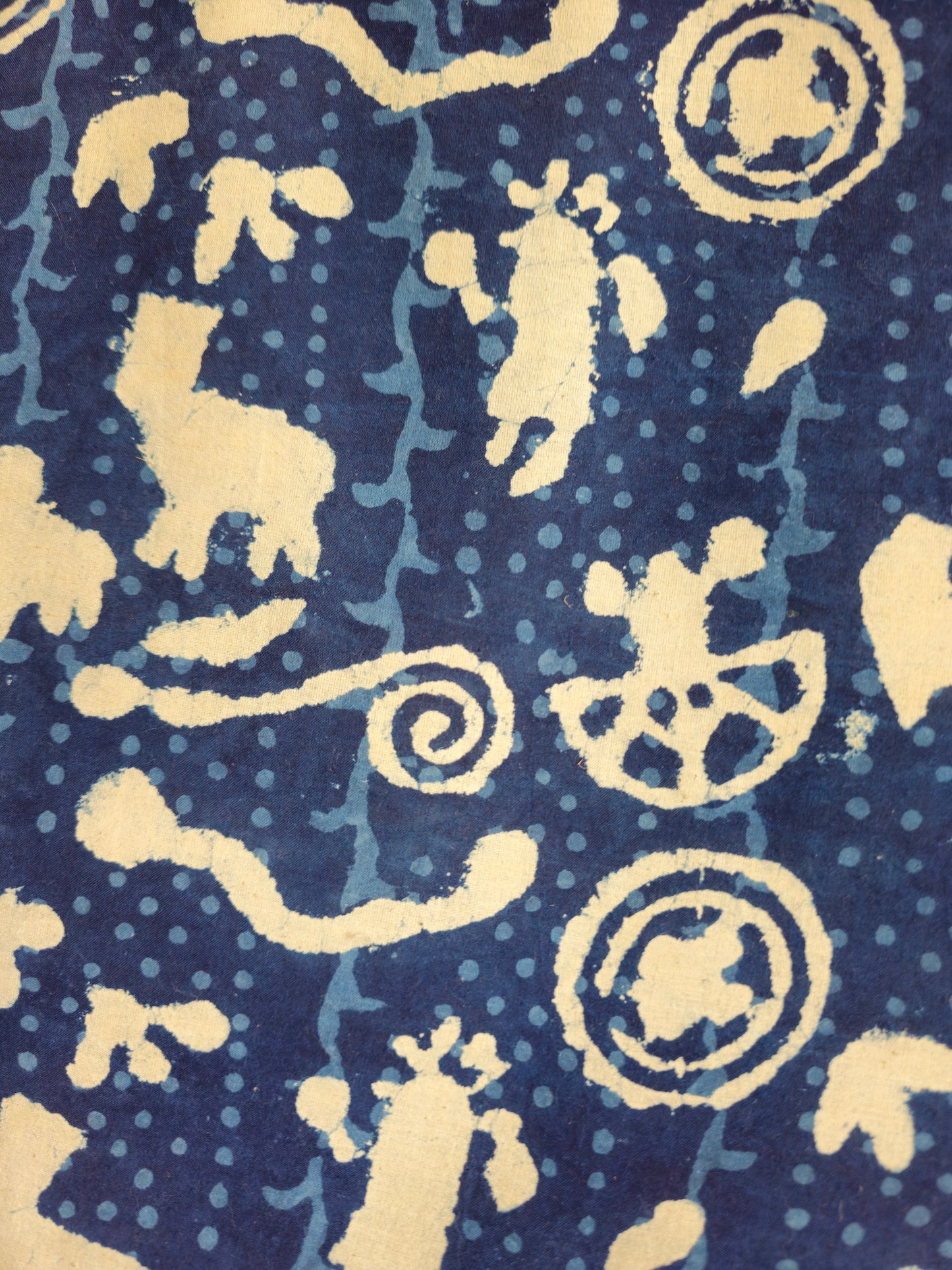 Indigo Blue Dabu Print Embroidery Hoop – Upcycled Fabric | Multiple Sizes