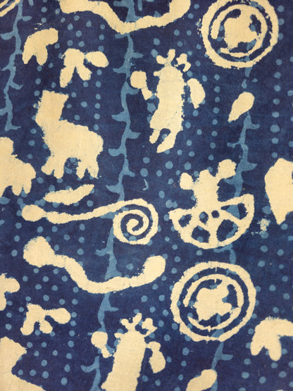 Indigo Blue Dabu Print Embroidery Hoop – Upcycled Fabric | Multiple Sizes