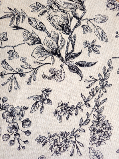 Elegant Handloom Embroidery Hoop Wall Art | 12 Inch | White & Black Floral Recycled Cotton Decor