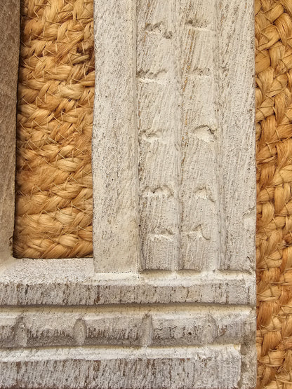 Vintage White Hand-Carved Wooden Jharokha | Traditional Rajasthani Wall Hanging Window Frame