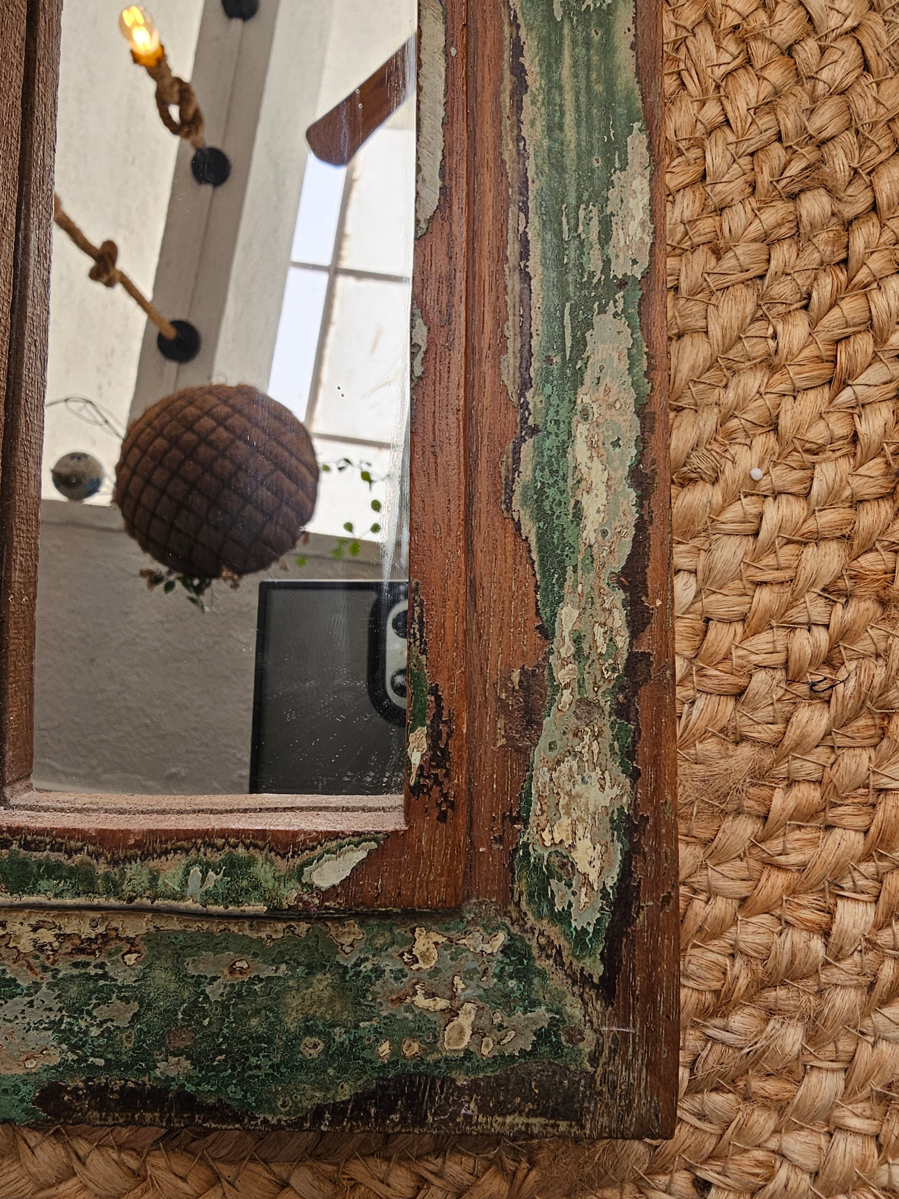Handcrafted Wooden Vintage Window Mirror Jharokha | Assorted Colors & Sizes Wall Hanging