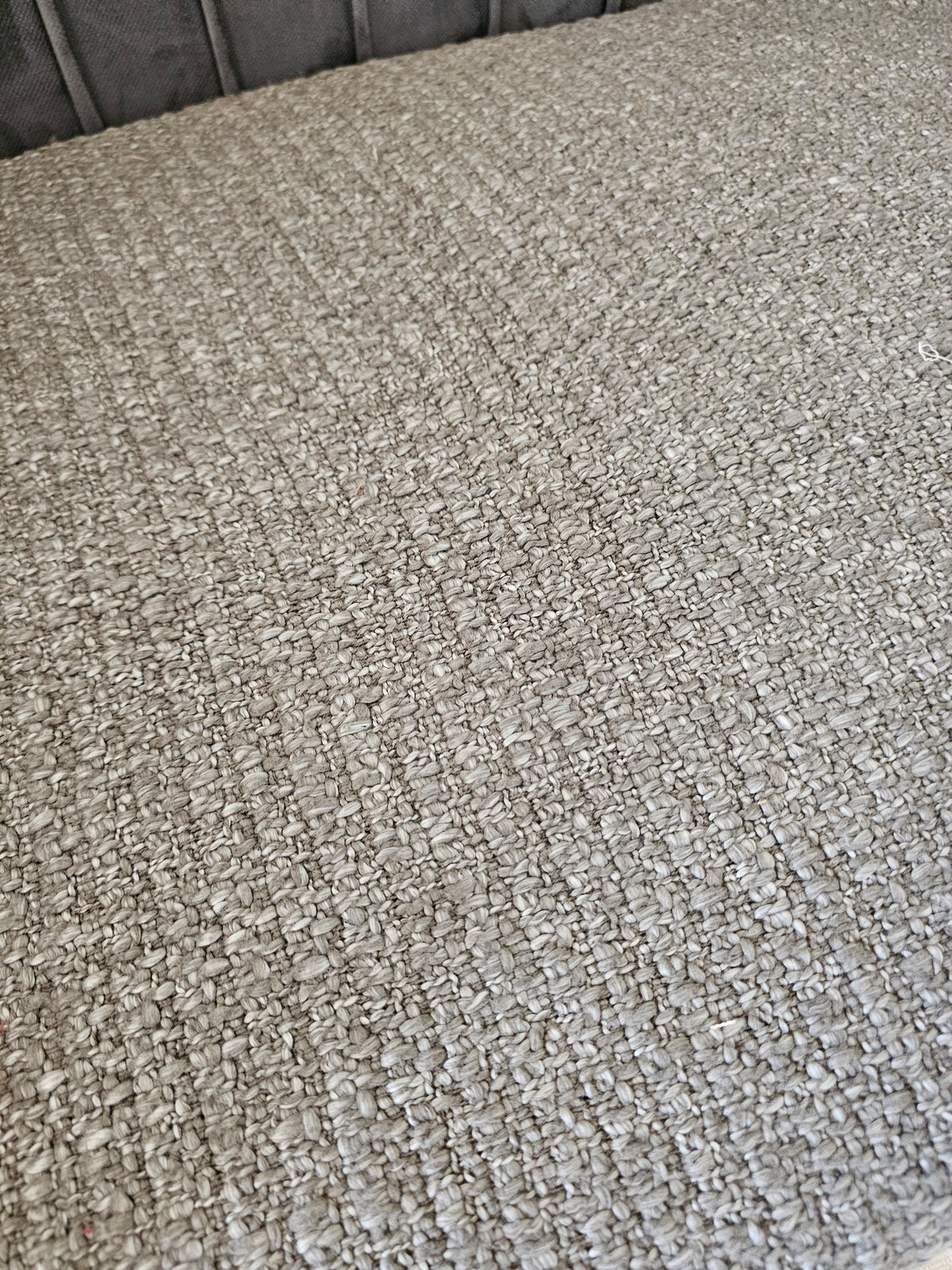 Charcoal Handwoven Thick Cotton Sofa Cover | Heavyweight Textured Seat Runner