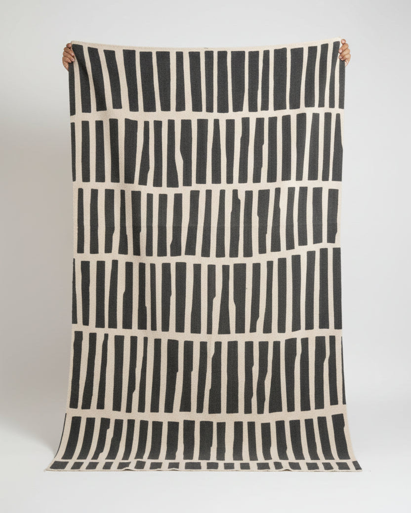 4x6 Monochrome Color-Block Rug