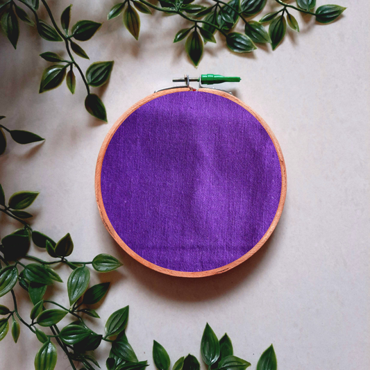 Solid Purple Cotton Embroidery Hoop Wall Decor | Upcycled Fabric | Versatile Design