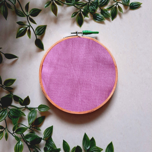 Solid Violet Cotton Embroidery Hoop Wall Decor | Upcycled Fabric | Versatile Design