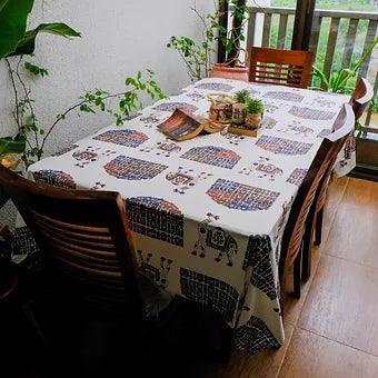 Hand Block Printed Cotton Jaipuri Camel Print Table Cover