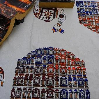 Hand Block Printed Cotton Jaipuri Camel Print Table Cover