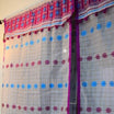 Purple And Sky Blue Assamese Handloom Sheer Curtain | Single