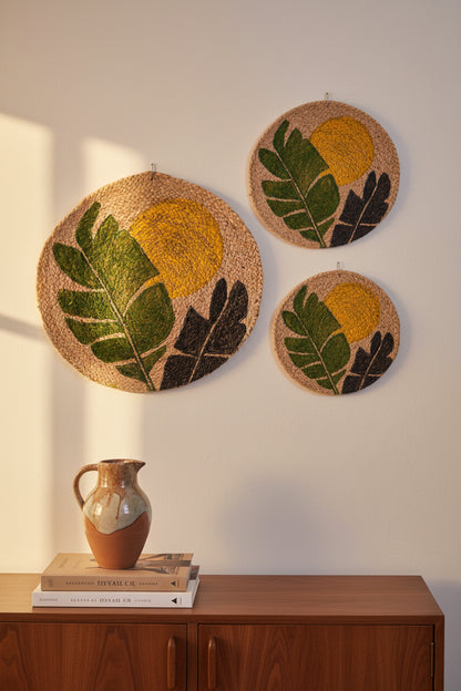Banana Leaves & Sun Jute Wall Decor