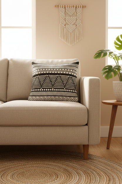 Black and white cushion cover