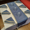 Blue 6 Seater Cotton Table Runner With Place Mat With Vintage Lace