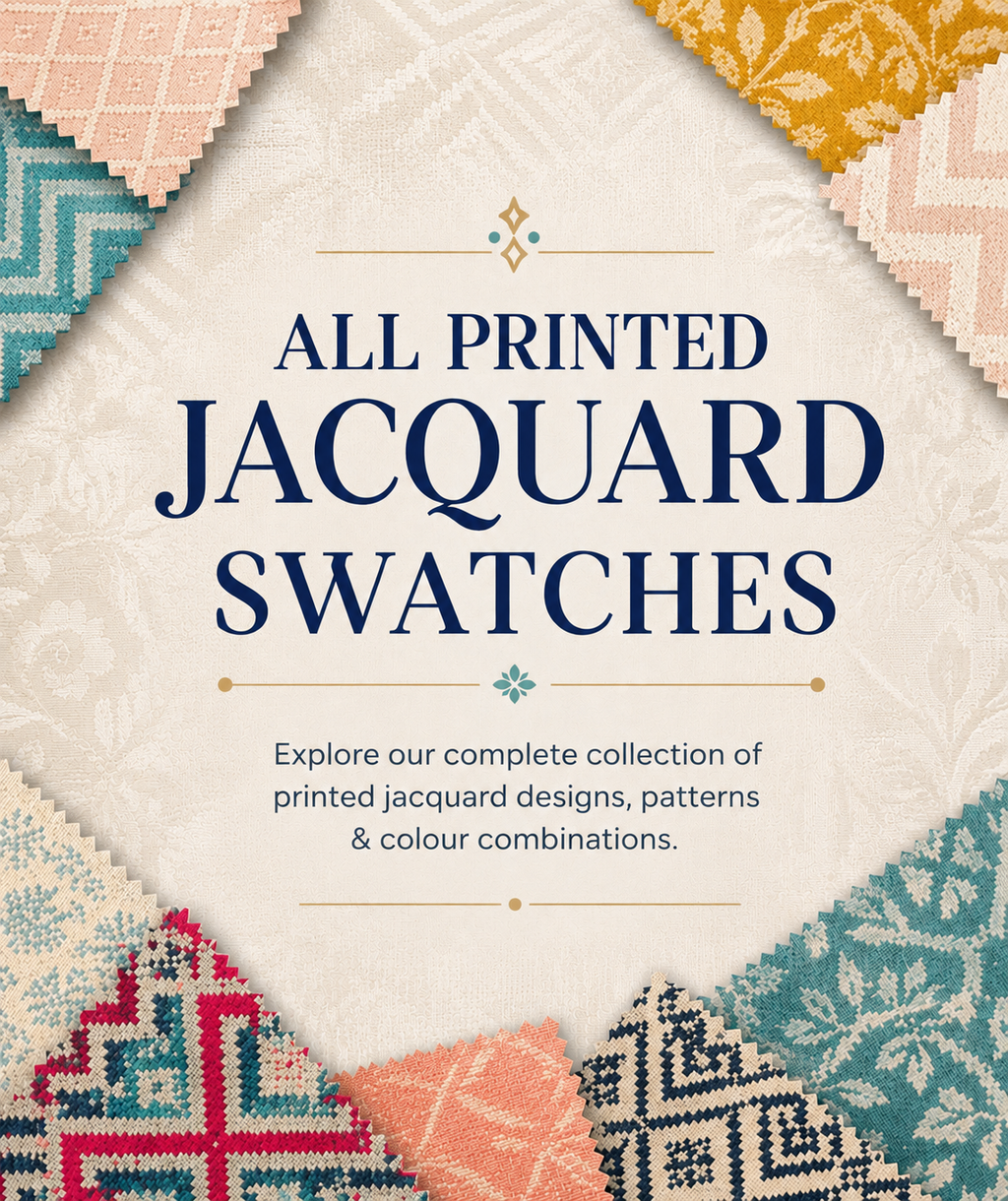 Handloom Jacquard Swatches | Heavy-Weight Cotton-Jute Samples | Upholstery & Curtain Planning