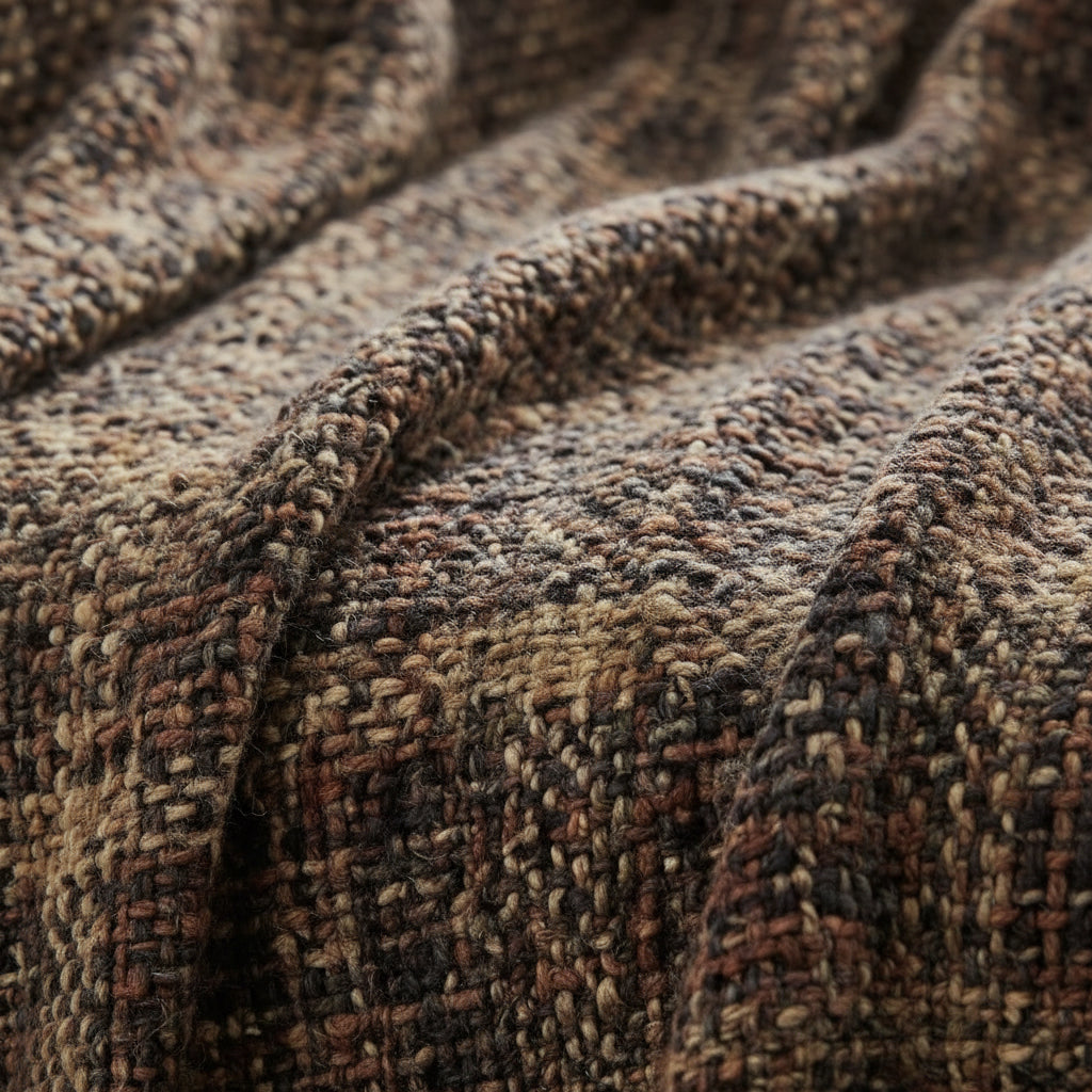 Rustic Woodland Woolen Sofa Throw | Cozy Heavyweight Woven Couch Accent Blanket