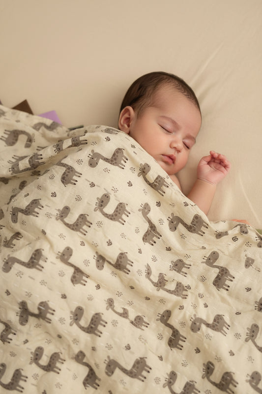 Fabric with llama pattern on a white background