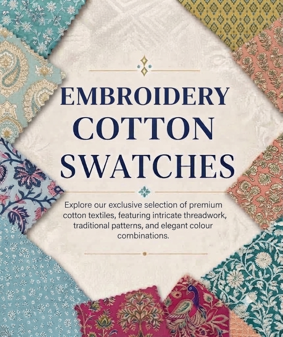 Embroidery Cotton Fabric Swatch