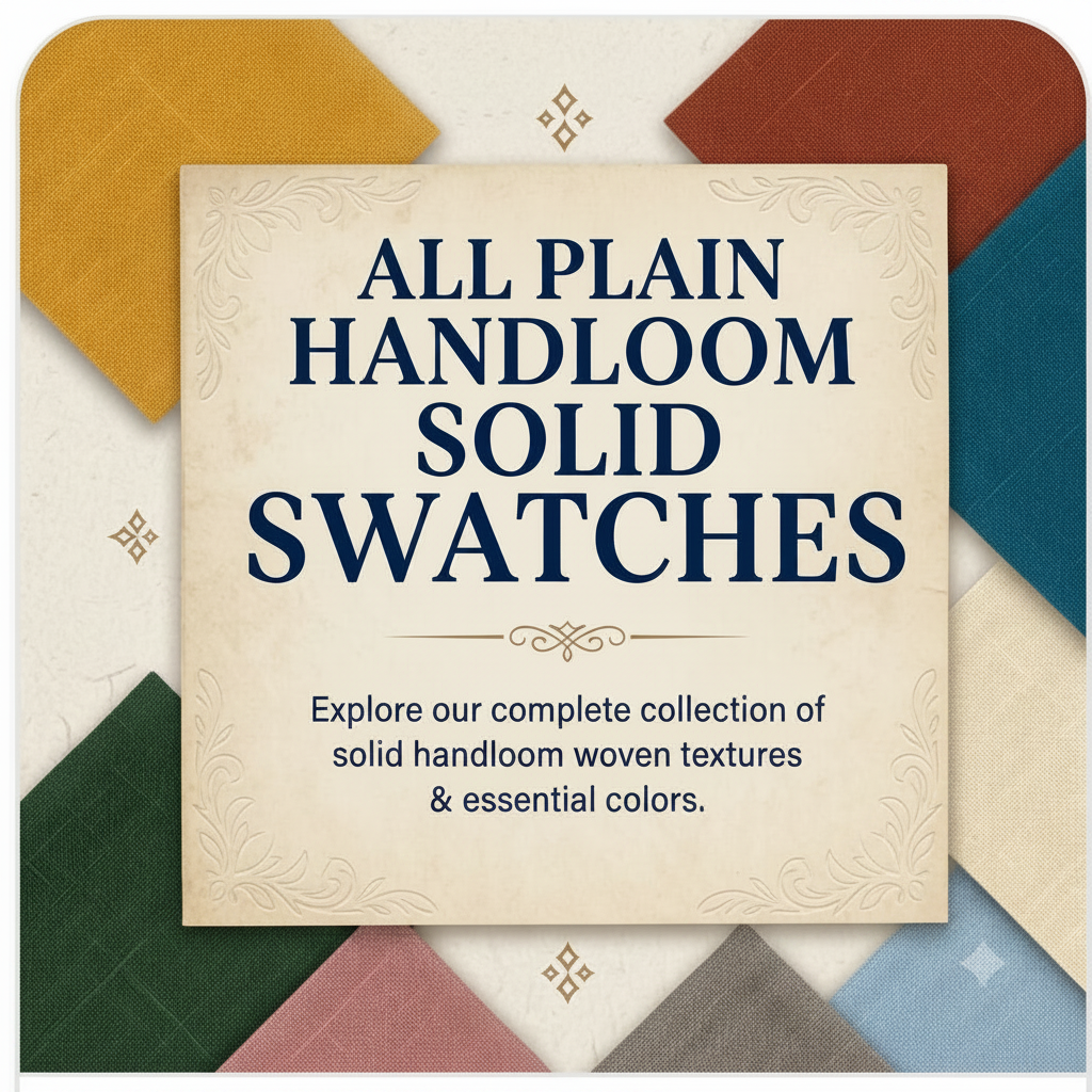 Plain Handloom Solid Swatches | Heavy-Weight Cotton-Jute Samples | Upholstery & Curtain Planning