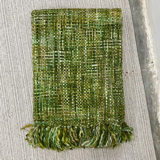 Green Handwoven Acrylic Sofa Throw | Cozy Decorative Blanket
