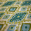 Green And Yellow Ikkat Print King Size Bedsheet