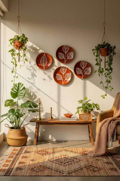 Hand-Painted Terracotta Wall Plate