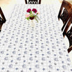 Hand Block Printed 6 Seater Cotton Table Cover | Grey | Rose Pattern
