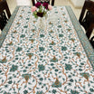 Hand Block Printed 6 Seater Cotton Table Cover Lotus Pattern