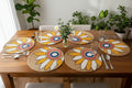 Hand Painted Sunflower Round Jute Table Mats