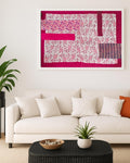 Red Patchwork Kantha Wall Frame – Boho Art with Traditional Motifs | Varsaca