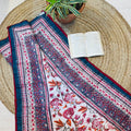 Red And Navy Blue Floral Print Super Soft Baby Quilt With Plain Red Border