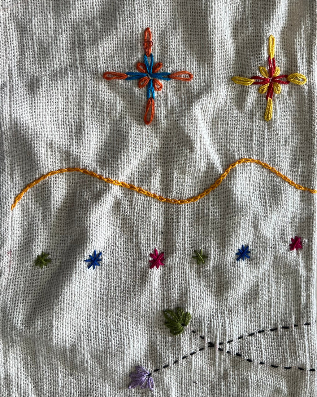 Embroidery Cotton Fabric Swatch