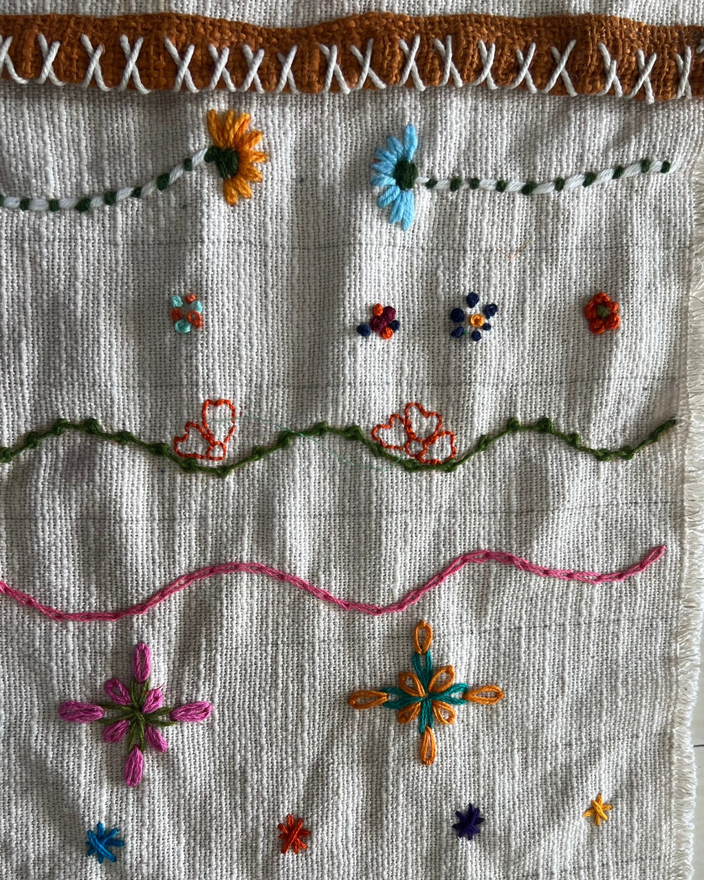 Embroidery Cotton Fabric Swatch