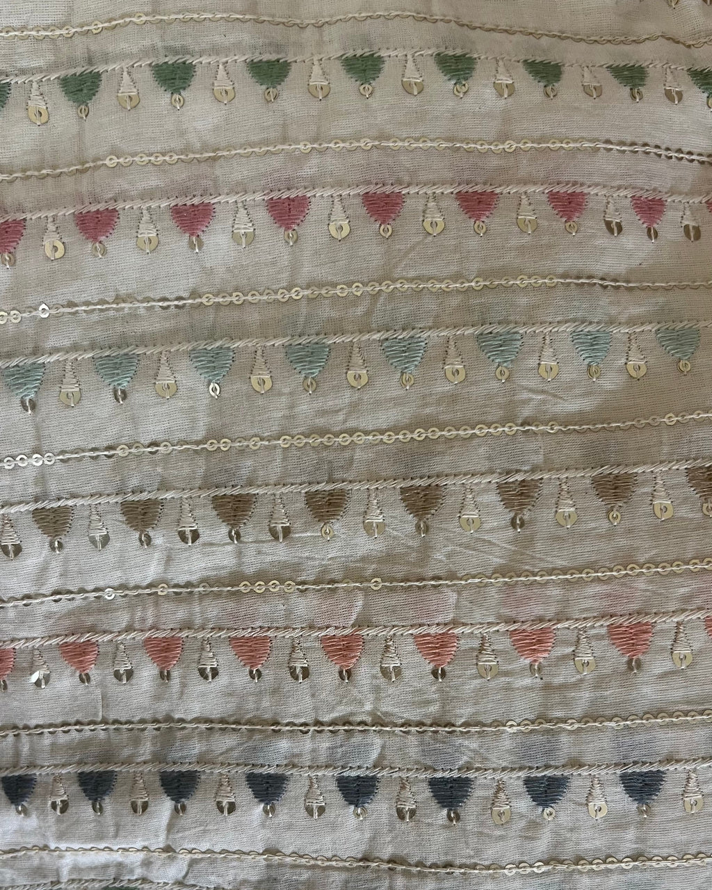 Chikankari, Mirror Work & Textured Fabric Swatch – For Curtains & Cushions