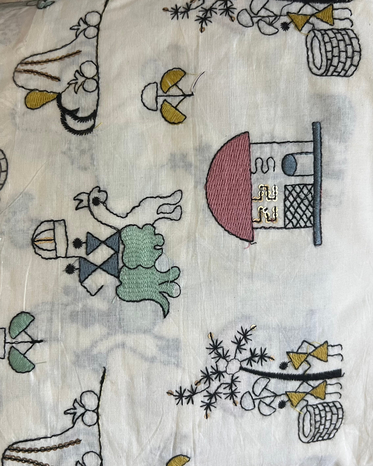 Chikankari, Mirror Work & Textured Fabric Swatch – For Curtains & Cushions