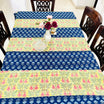 Indigo Blue And Yellow 6 Seater Cotton Table Cover