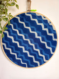 Indigo Blue Zigzag Patterns Embroidery Hoo