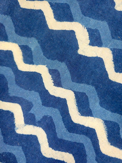 Indigo Blue Zigzag Patterns Embroidery Hoop