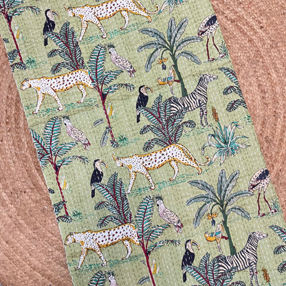 Sage Green Animal Print Bed Cover