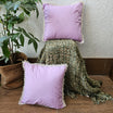 Lavender Colour Handcrafted Cushion Cover With Off White Lace