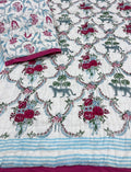 Leopard & Floral Trellis Handblock Cotton