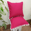 Maroon Colour Plain Pure Cotton Cushion Cover With White Lace
