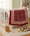 Maroon & Orange Floral Handblock Cotton Blanket