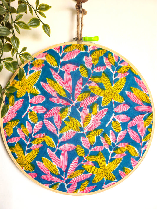 Multicolour Leaves Floral Embroidery Hoop