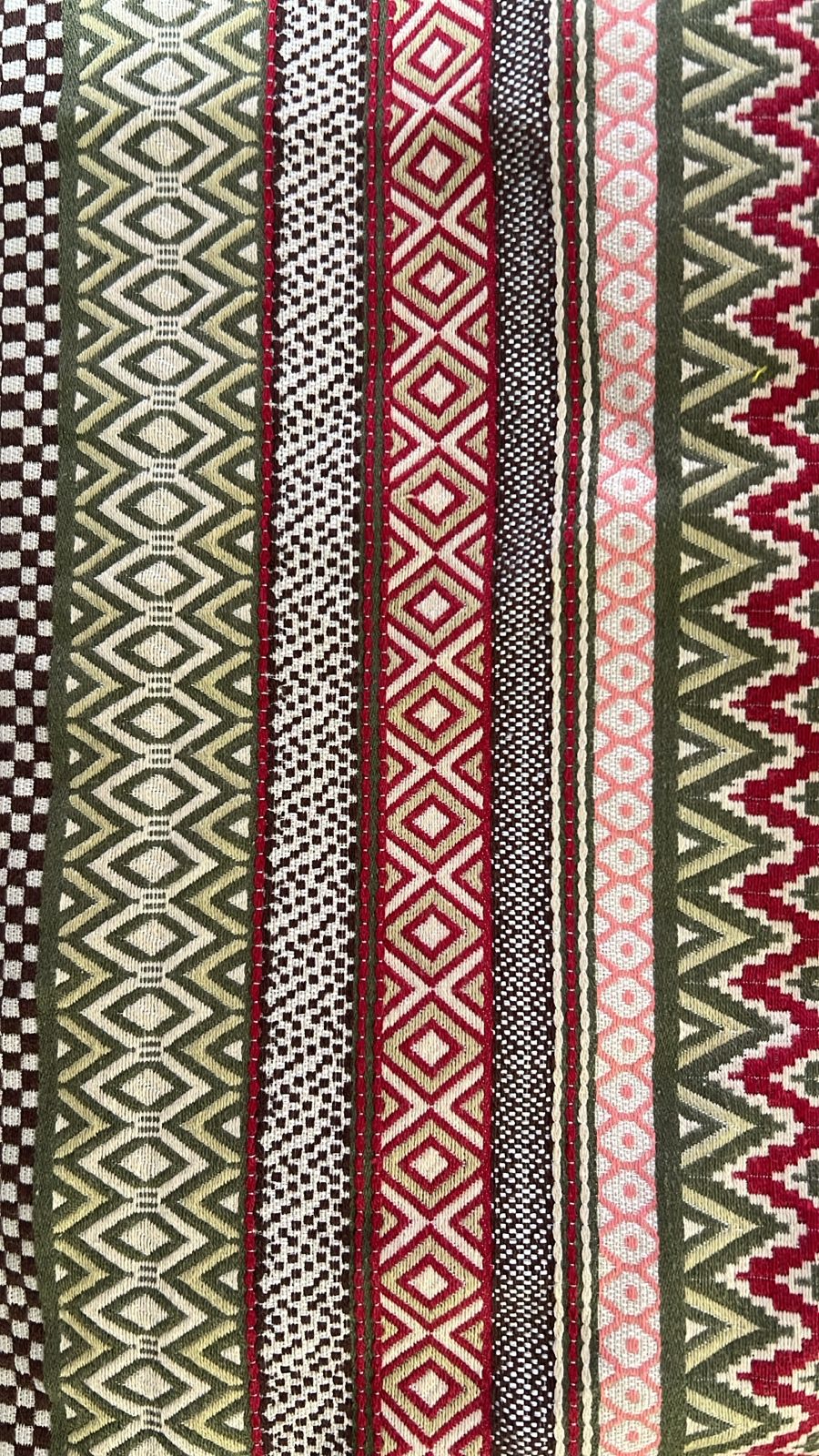 Handloom Jacquard Swatches | Heavy-Weight Cotton-Jute Samples | Upholstery & Curtain Planning