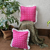Bandhani Pattern Handcrafted Cushion Cover With Frills