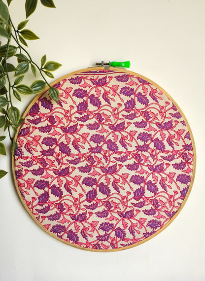 Pink Floral Embroidery Hoop 