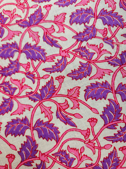 Pink Floral Embroidery Hoop upcycled fabric