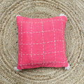 Pink Slub Cotton Cushion Cover 
