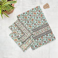 Pure Cotton White And Beige Floral  King Size Bed Sheet