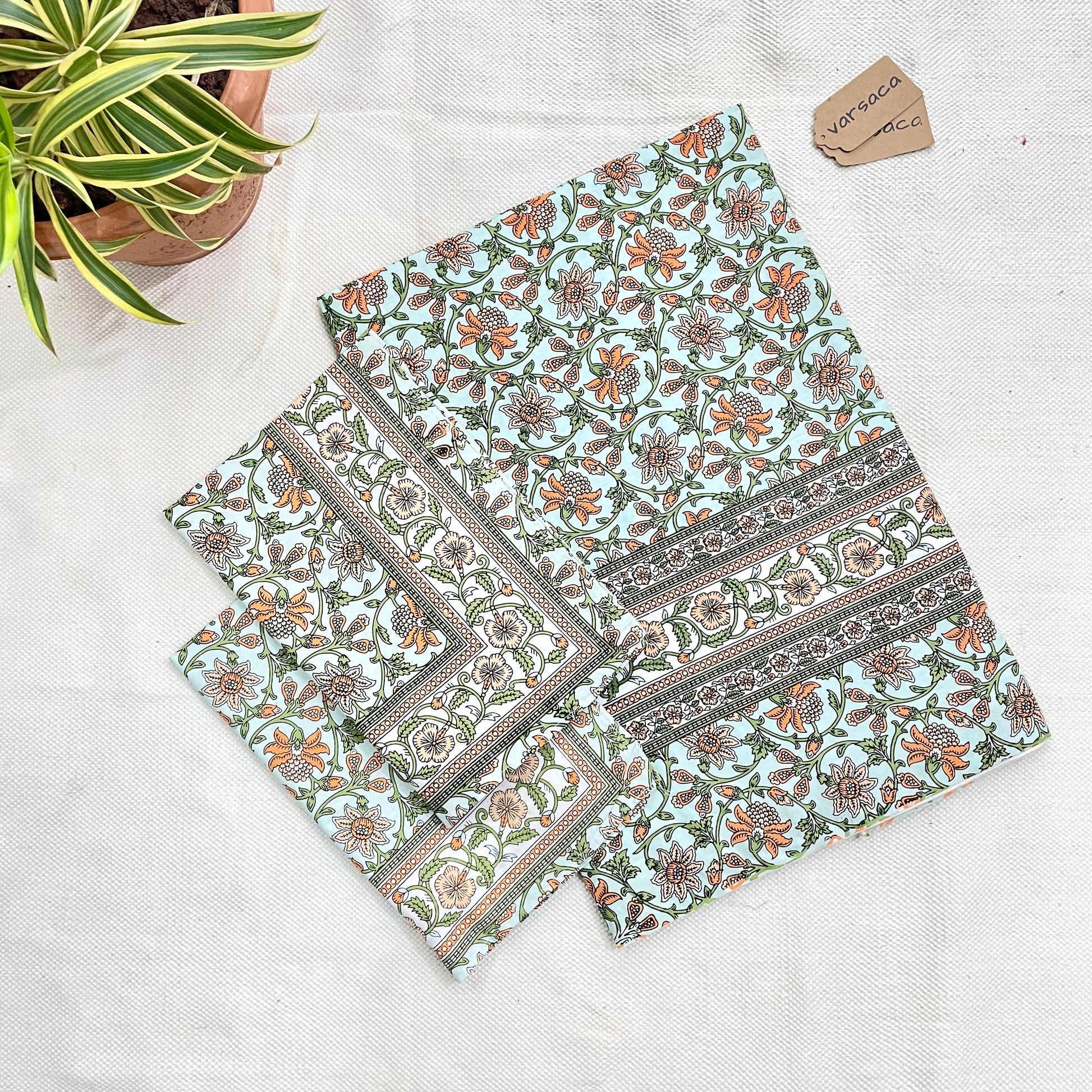Pure Cotton White And Beige Floral  King Size Bed Sheet